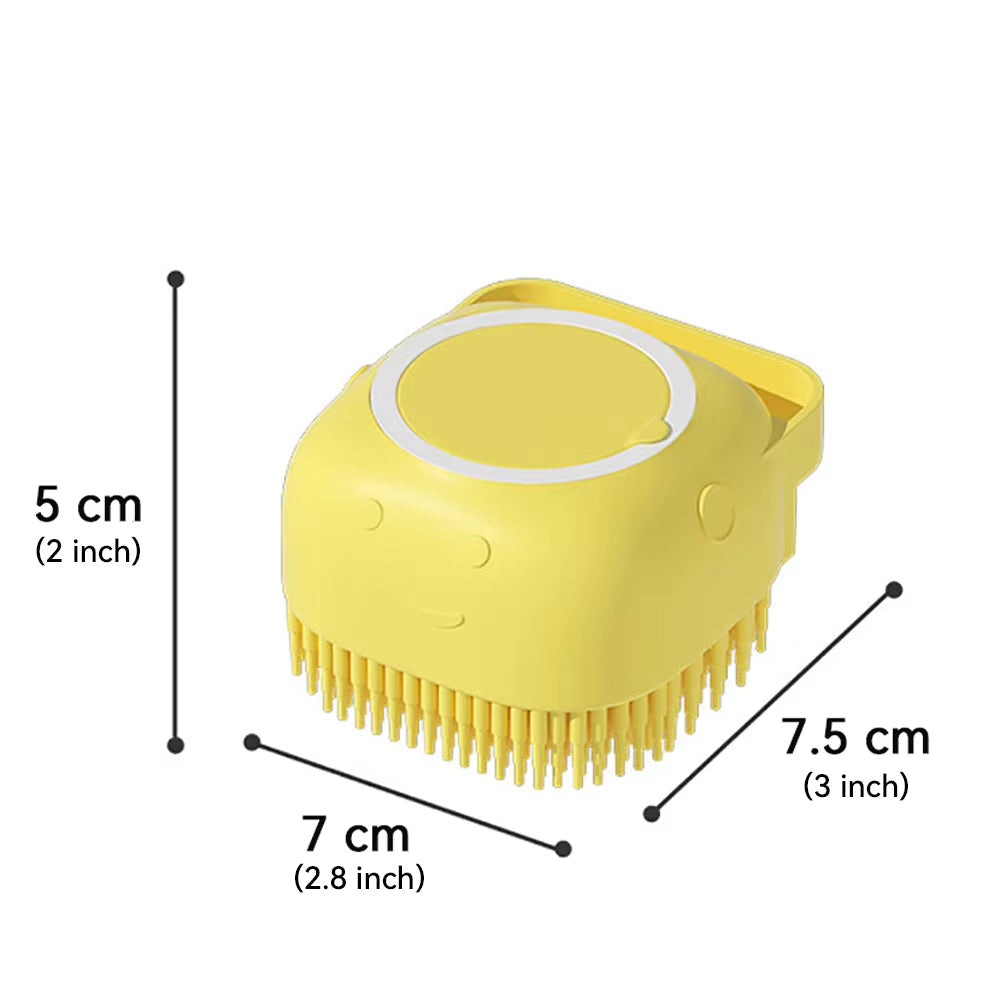 Soft Silicone Pet Bath Brush with Shampoo Dispenser
