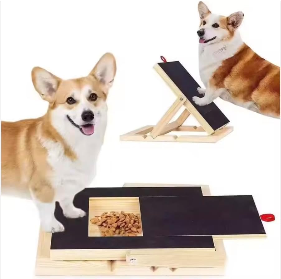 Dog Nail Filing Board with Treat Compartment - Durable Wooden Scratch Pad for All Breeds (Adjustable)
