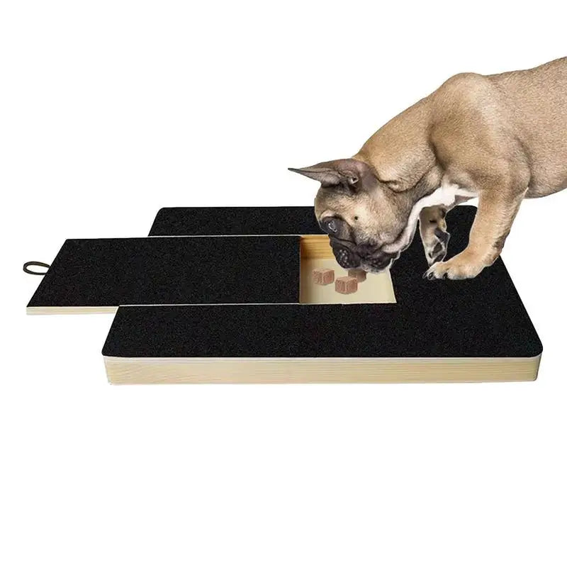 Wooden Dog Nail Scratch Pad with Built-in Treat Drawer