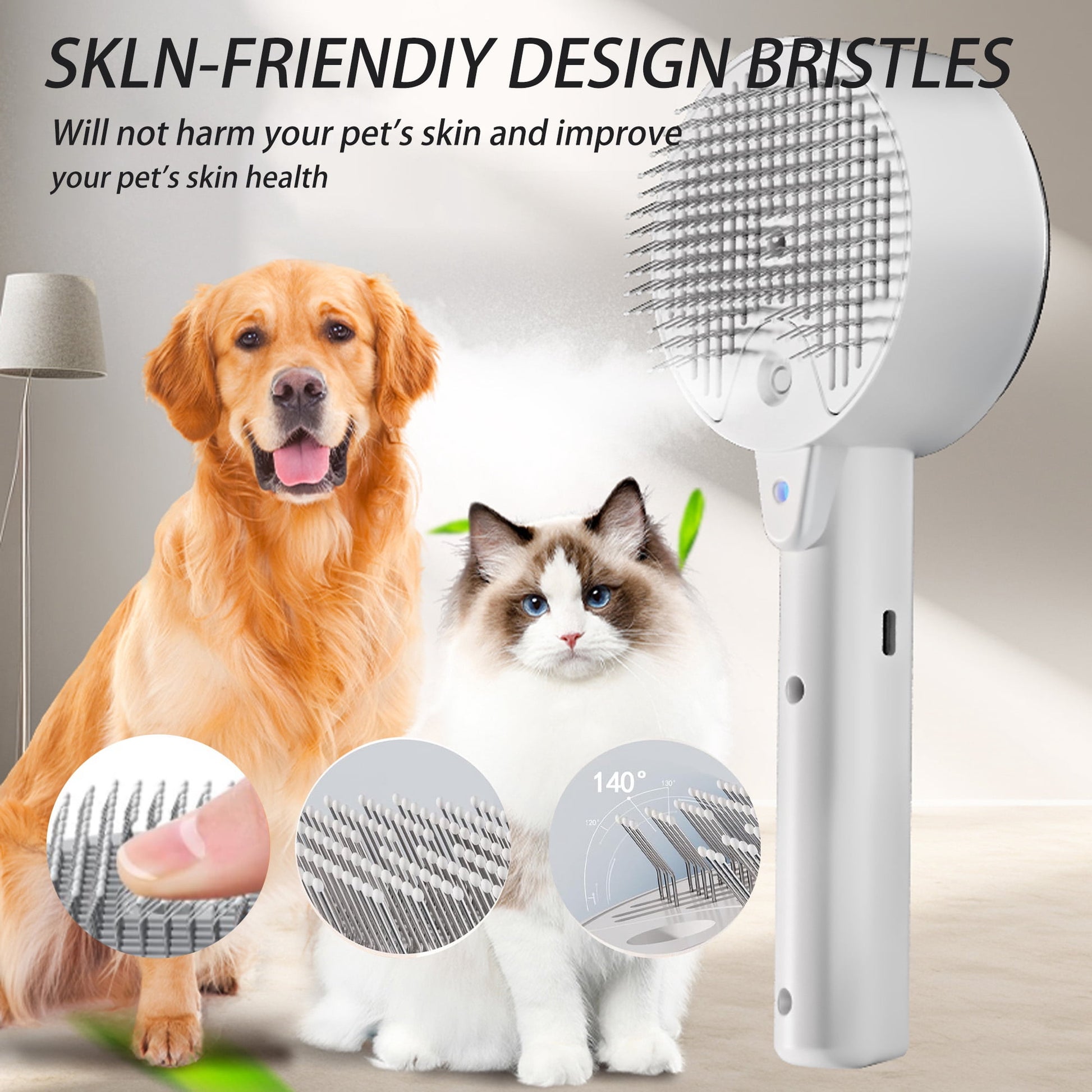 4-in-1 Steamy Pet Grooming Brush