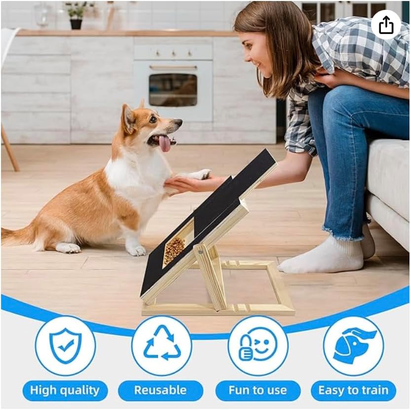 Dog Nail Filing Board with Treat Compartment - Durable Wooden Scratch Pad for All Breeds (Adjustable)