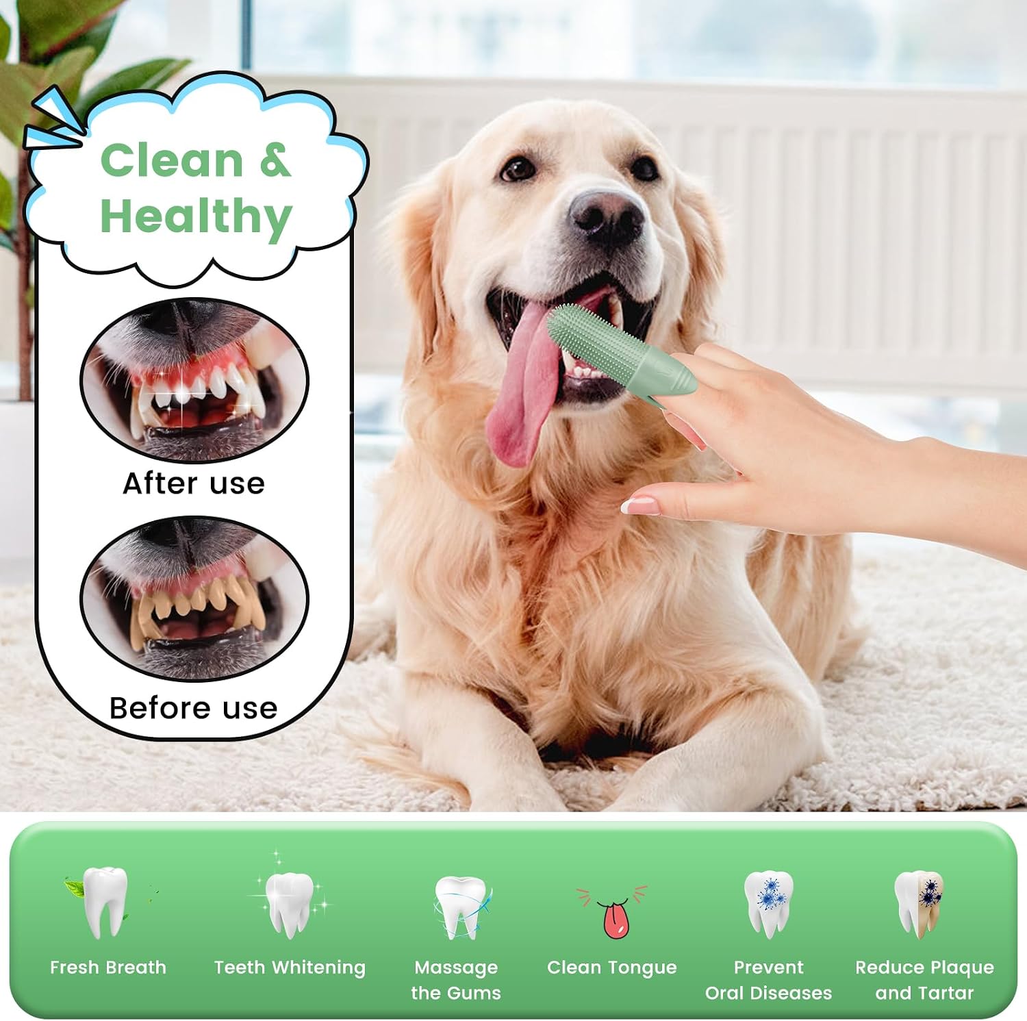 360° Silicone Pet Finger Toothbrush