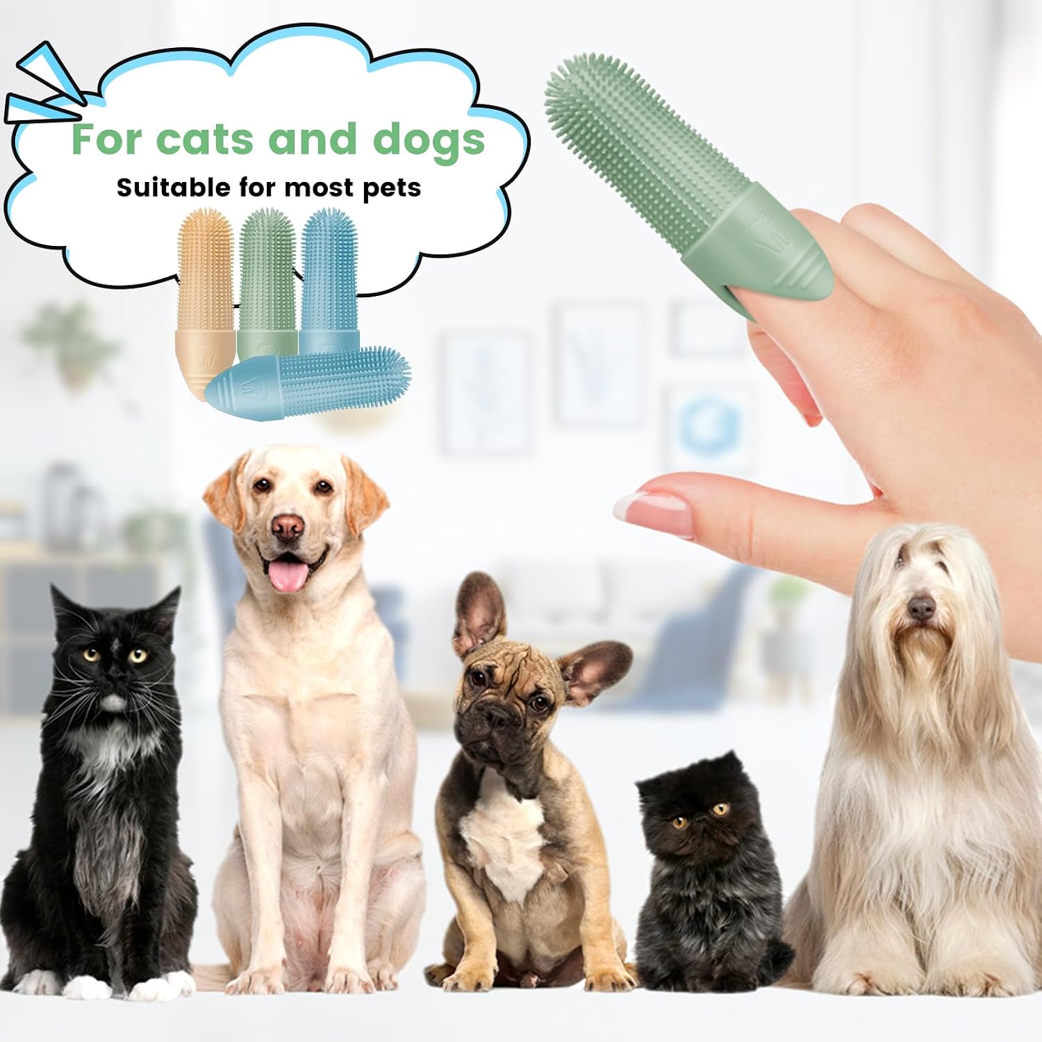 360° Silicone Pet Finger Toothbrush