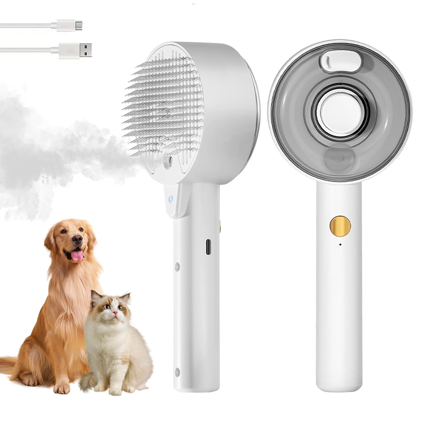 4-in-1 Steamy Pet Grooming Brush