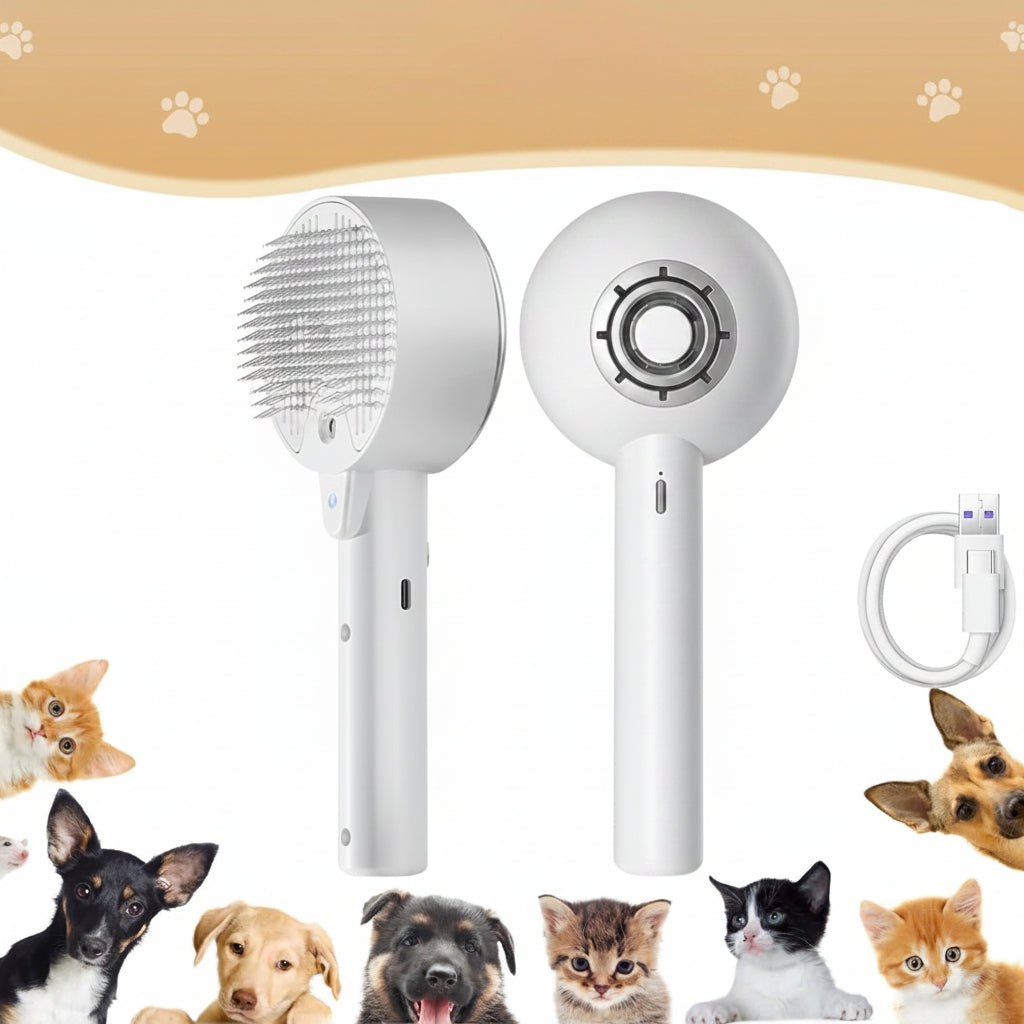 4-in-1 Steamy Pet Grooming Brush